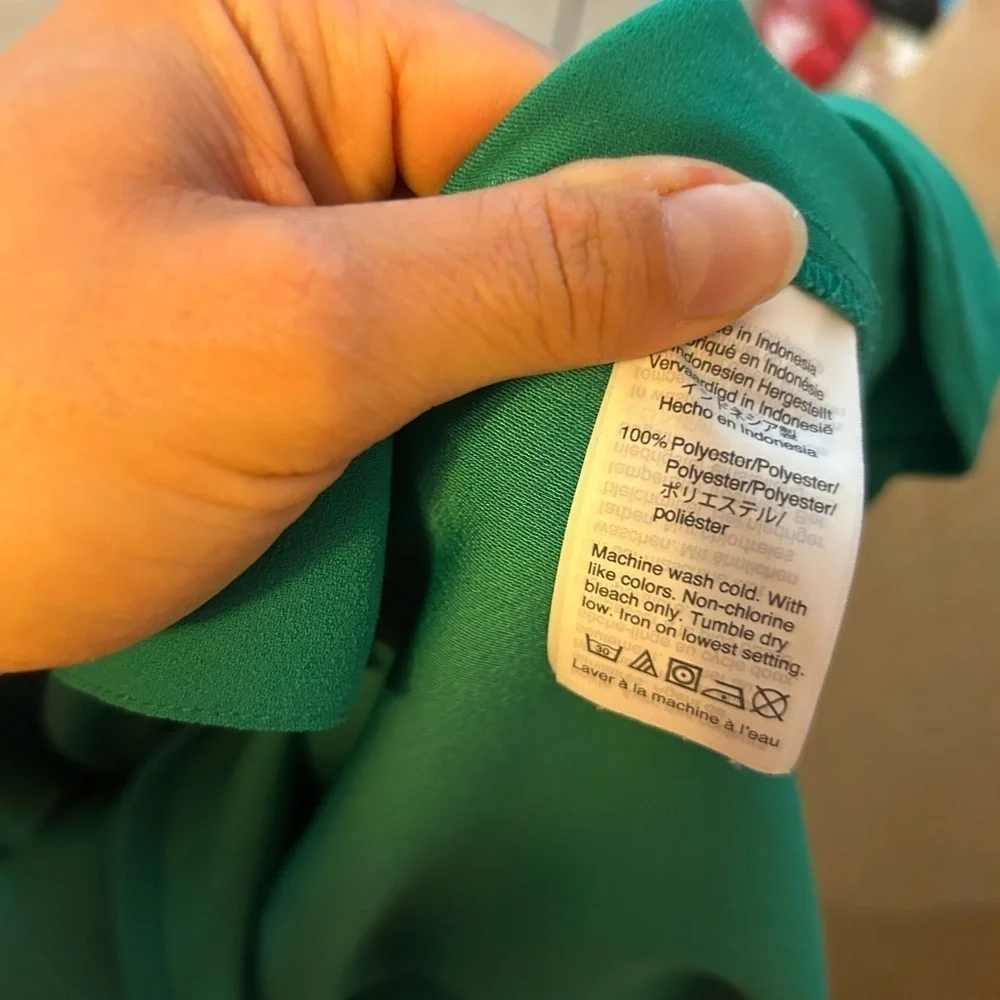 J.Crew Green Square Neck Blouse